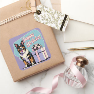 Belgian Shepherd Dog Colourful  Square Sticker