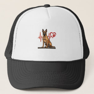 Belgian Shepherd Dog Heartbeat Paw Heart Trucker Hat