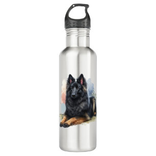 Belgian Shepherd Dog in Watercolor 710 Ml Water Bottle
