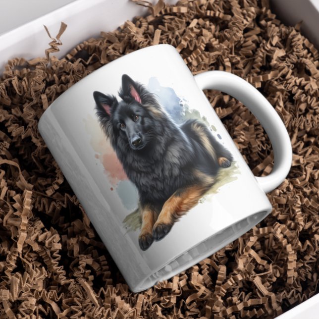 Belgian Shepherd Dog in Watercolor Coffee Mug (Creator Uploaded)