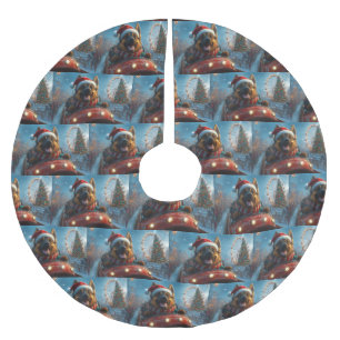 Belgian Shepherd Dog Roller Coaster Christmas Brushed Polyester Tree Skirt