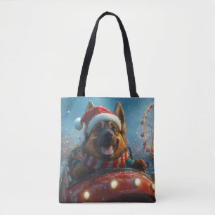 Belgian Shepherd Dog Roller Coaster Christmas Tote Bag