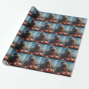Belgian Shepherd Dog Roller Coaster Christmas Wrapping Paper