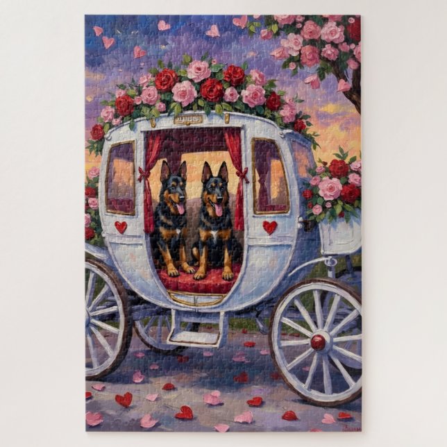 Belgian Shepherd Dog Valentine's Day Jigsaw Puzzle (Vertical)