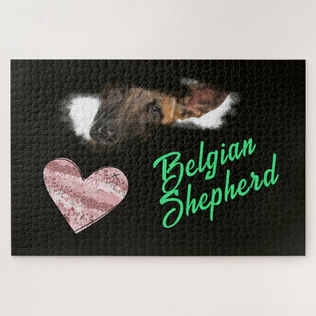 Belgian Shepherd Eyes Solid Colour 1000 piece  Jigsaw Puzzle (Horizontal)