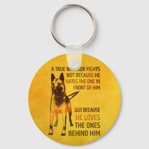 Belgian shepherd - Malinois  - true warrior Key Ring