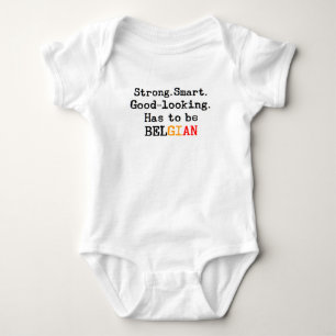 belgian strong baby bodysuit