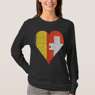 Belgian Swiss Flag Heart T-Shirt
