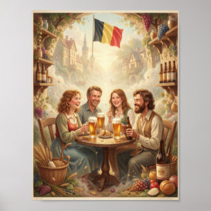 Belgian Tavern Joy and Friendship Poster