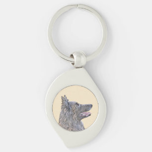 Belgian Tervuren 2 Painting - Original Dog Art Key Ring