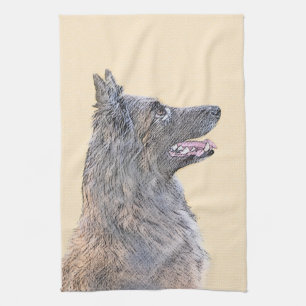 Belgian Tervuren 2 Painting - Original Dog Art Tea Towel