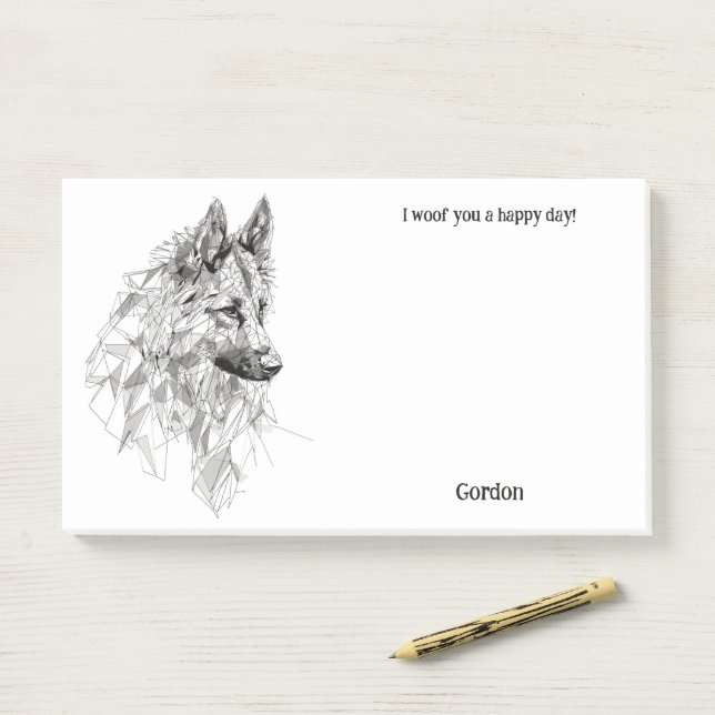 Belgian Tervuren Abstract Art Dog Name  Post-it Notes (On Desk)