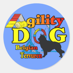 Belgian Tervuren Agility Shirts Gifts Classic Round Sticker