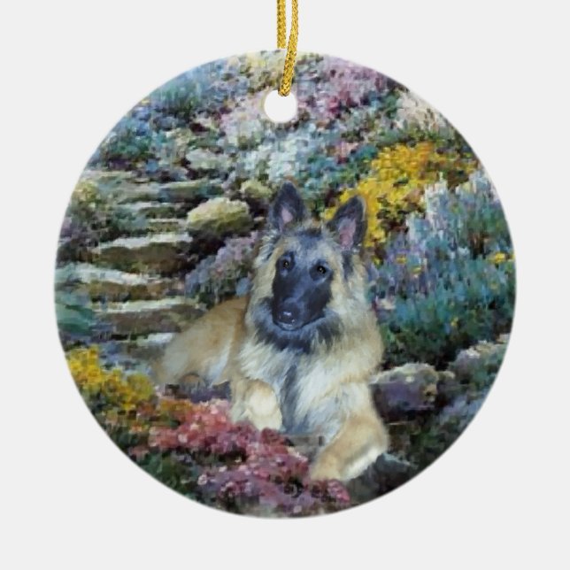 Belgian Tervuren Art Ceramic Tree Decoration (Front)