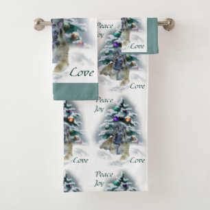 Belgian Tervuren Christmas Bath Towel Set