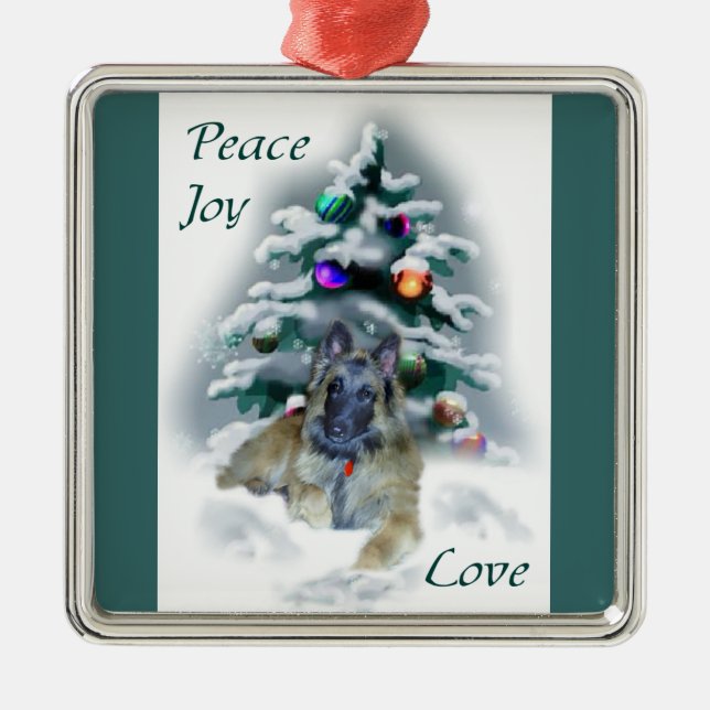 Belgian Tervuren Christmas Gifts Ornament (Front)