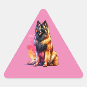Belgian Tervuren Dog Triangle Sticker