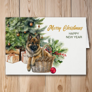 Belgian Tervuren Dog Wicker Basket Christmas Tree