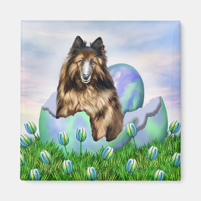 Belgian Tervuren Easter Magnet (Front)