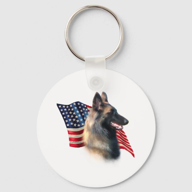 Belgian Tervuren Flag Key Ring (Front)