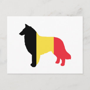 belgian tervuren flag silhouette postcard