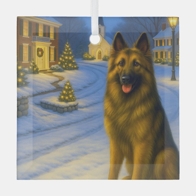 Belgian Tervuren  Glass Tree Decoration (Front)