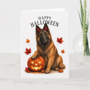 Belgian Tervuren Halloween Devil Dog Card