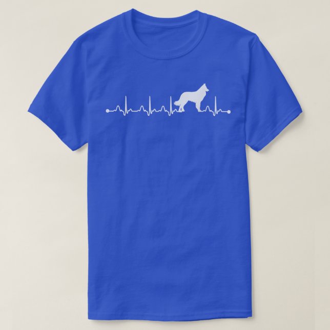 Belgian Tervuren Heartbeat EKG Funny Dog Mom 41 T-Shirt (Design Front)