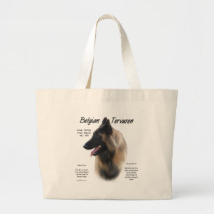 Belgian Tervuren History Design Large Tote Bag