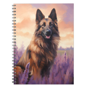 Belgian Tervuren in Lavender field Notebook