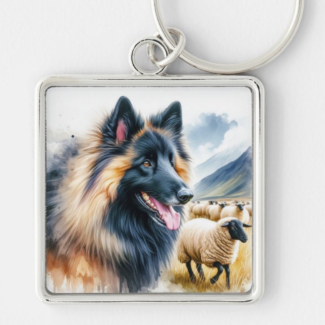 Belgian Tervuren Key Ring (Front)