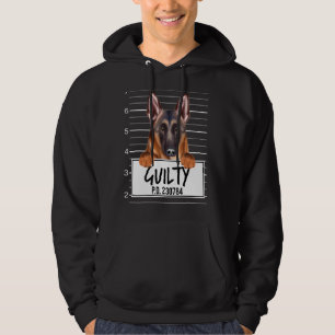 Belgian Tervuren Mugshot Guilty Dog Hoodie