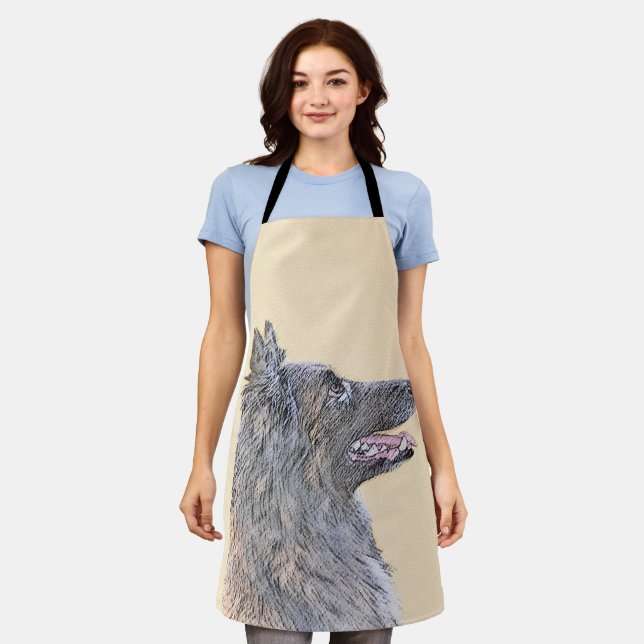 Belgian Tervuren Painting - Cute Original Dog Art Apron (Worn)