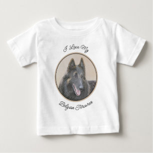 Belgian Tervuren Painting - Cute Original Dog Art Baby T-Shirt