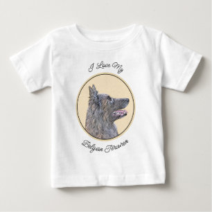 Belgian Tervuren Painting - Cute Original Dog Art Baby T-Shirt
