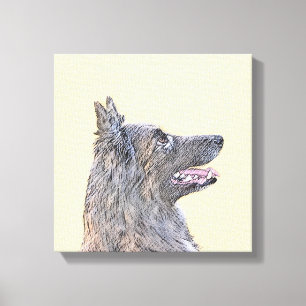 Belgian Tervuren Painting - Cute Original Dog Art Canvas Print