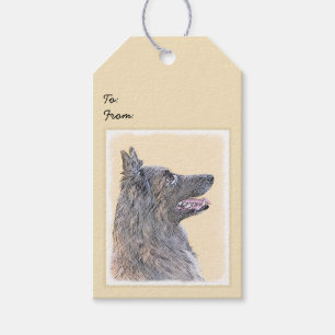 Belgian Tervuren Painting - Cute Original Dog Art Gift Tags