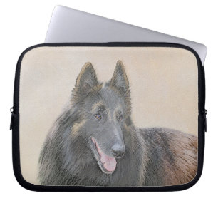 Belgian Tervuren Painting - Cute Original Dog Art Laptop Sleeve