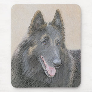 Belgian Tervuren Painting - Cute Original Dog Art Mouse Pad