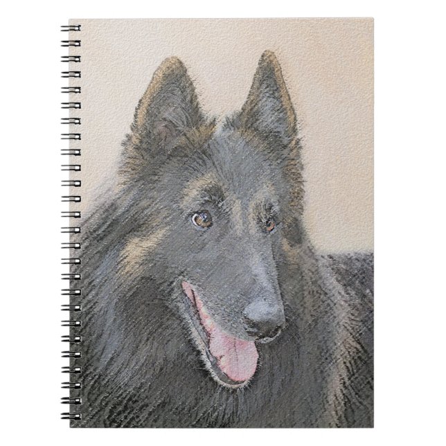 Belgian Tervuren Painting - Cute Original Dog Art Notebook (Front)