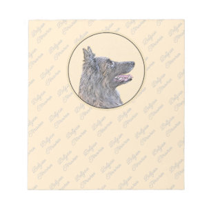 Belgian Tervuren Painting - Cute Original Dog Art Notepad