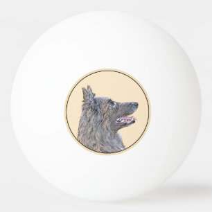 Belgian Tervuren Painting - Cute Original Dog Art Ping Pong Ball