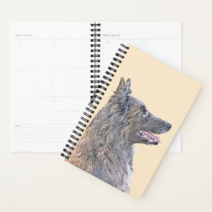 Belgian Tervuren Painting - Cute Original Dog Art Planner