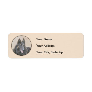 Belgian Tervuren Painting - Cute Original Dog Art Return Address Label