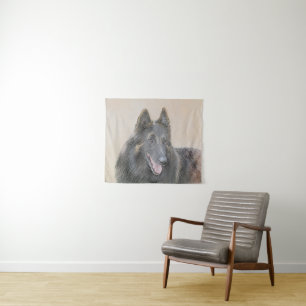 Belgian Tervuren Painting - Cute Original Dog Art Tapestry