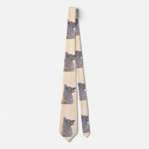 Belgian Tervuren Painting - Cute Original Dog Art Tie