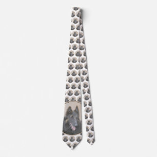 Belgian Tervuren Painting - Cute Original Dog Art Tie