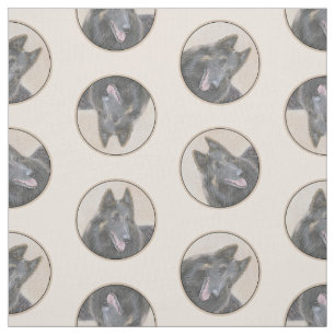 Belgian Tervuren Shepherd Fawn Painting Dog Art Fabric