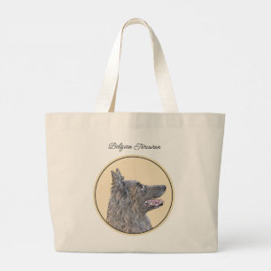 Belgian Tervuren Shepherd Mahogany Painting Art Large Tote Bag