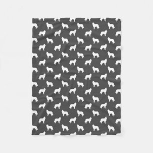 Belgian Tervuren Silhouettes Pattern Grey Fleece Blanket